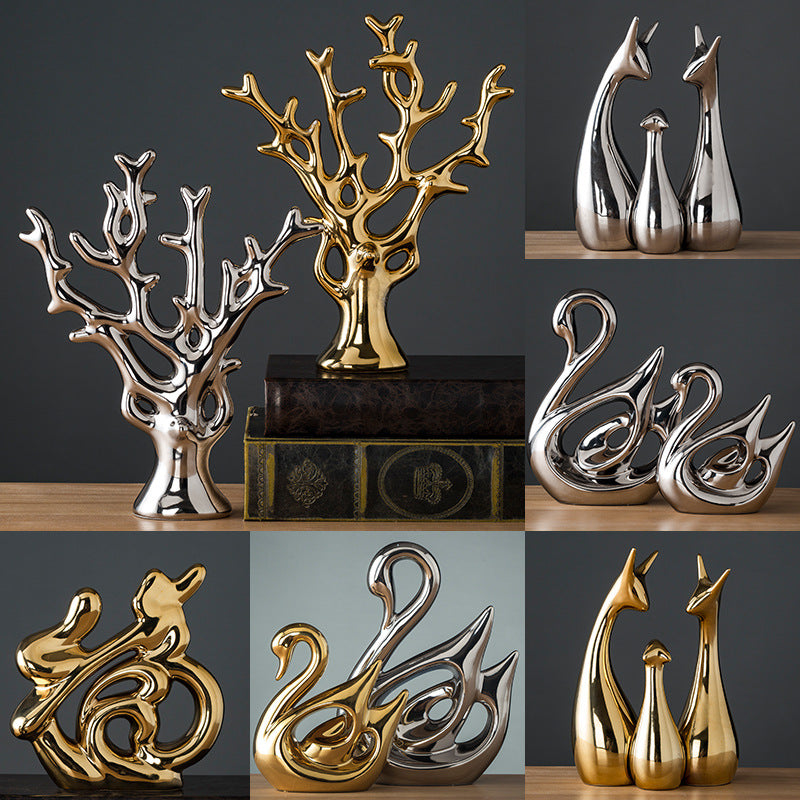 Electroplated Porcelain Home Decor Ornament