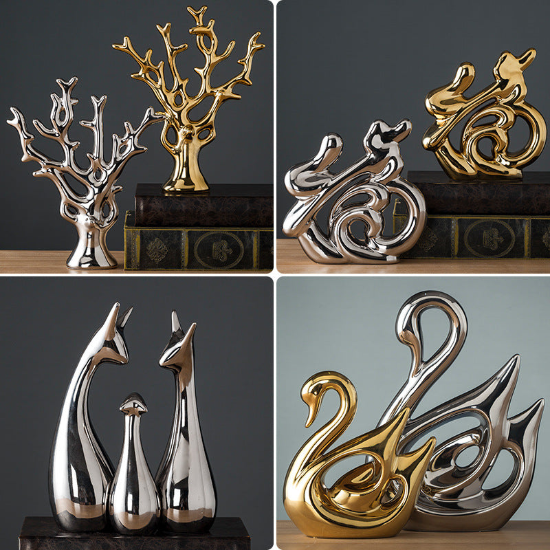 Electroplated Porcelain Home Decor Ornament